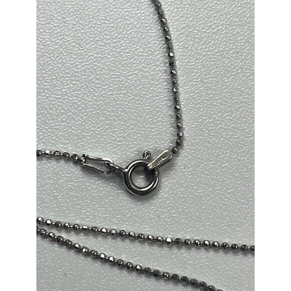 Sterling Silver Necklace 15.25" Ball Chain Clear Quartz Cross Pendant - Picture 5 of 12